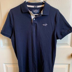 Hollister Navy Blue Polo Shirt Size Large